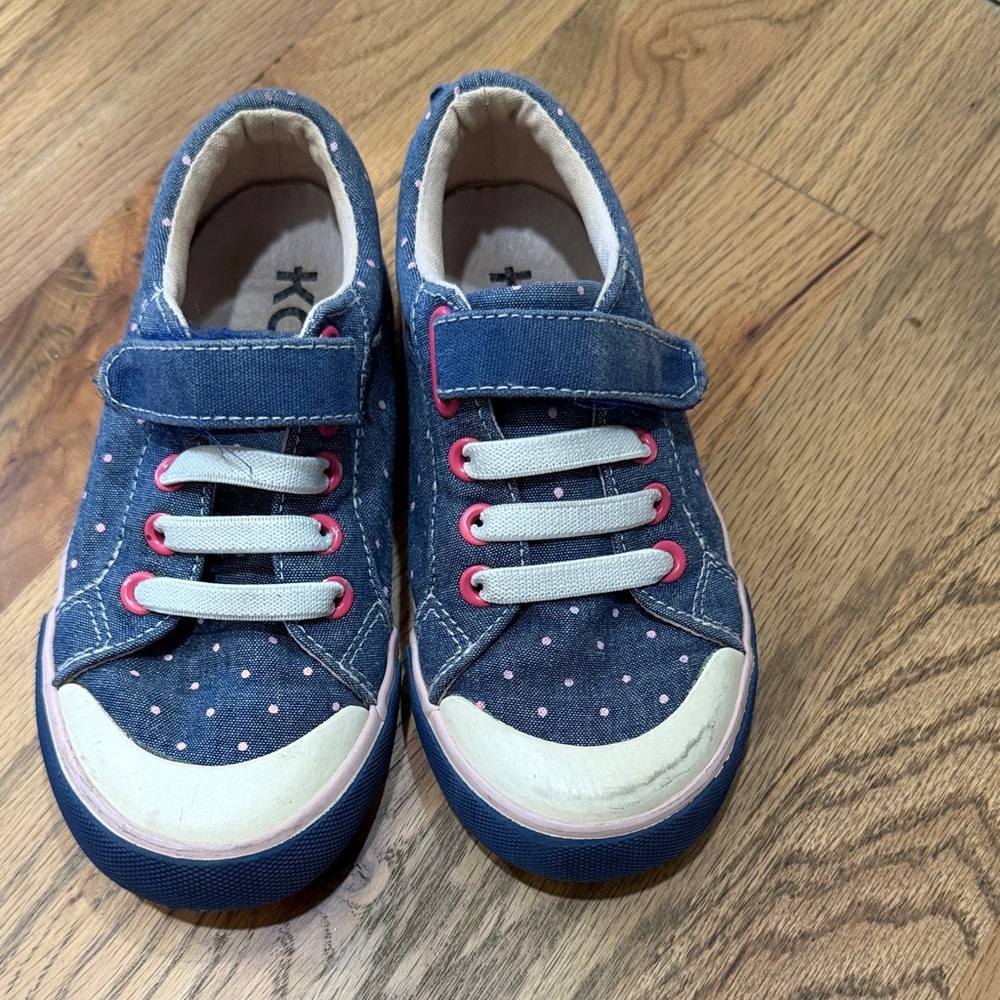 Kids Denim Polka Dot Sneakers